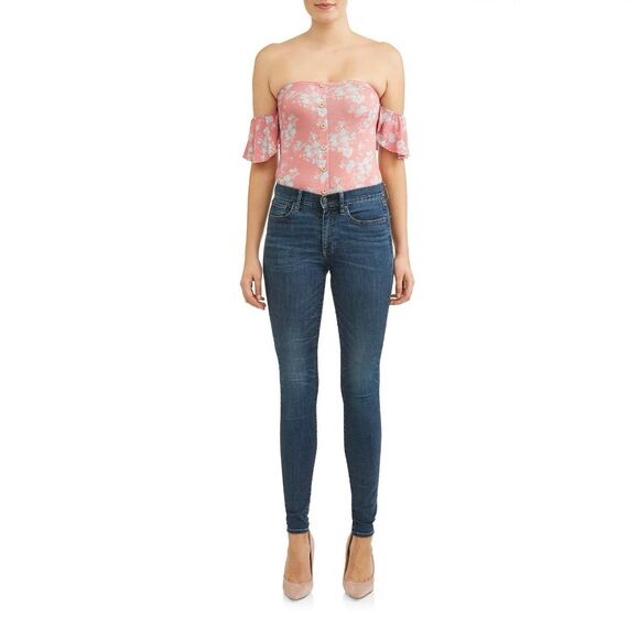 Honeydew NWT Shelby Off Shoulder Flutter Sleeves Bodysuit In Tiki Magnolias S - Picture 1 of 8